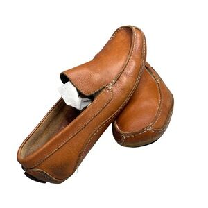 Saks Fifth Ave model 6433 Men's Tan all leather driving Loafers size 10 M